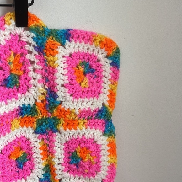 Granny Square Crochet Baby Blanket / Small Blanket - Picture 3 of 3